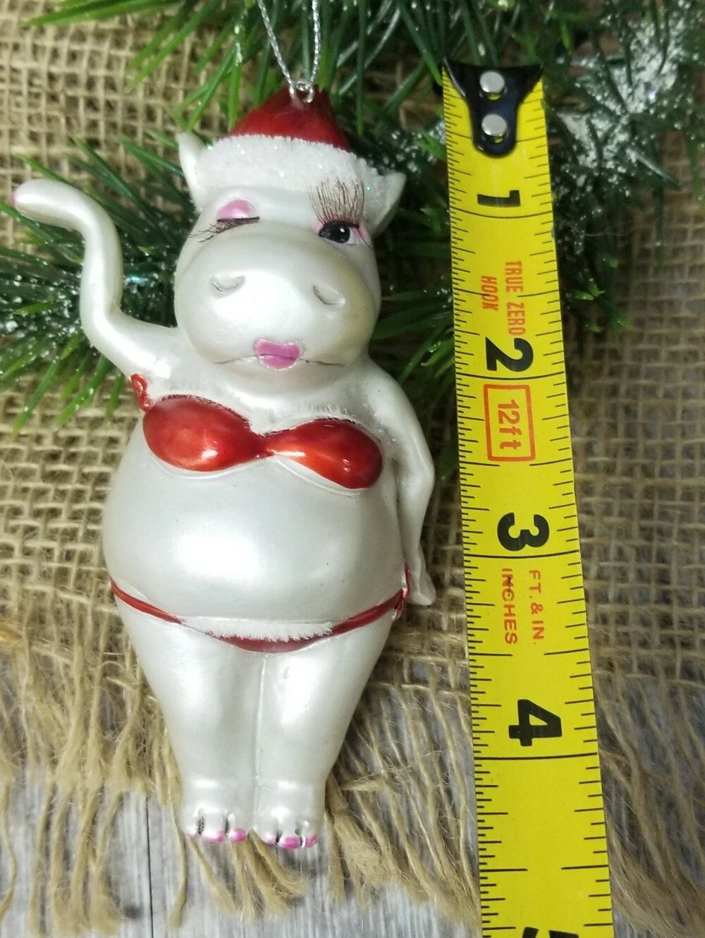 Saucy Winking Hippo Ornament